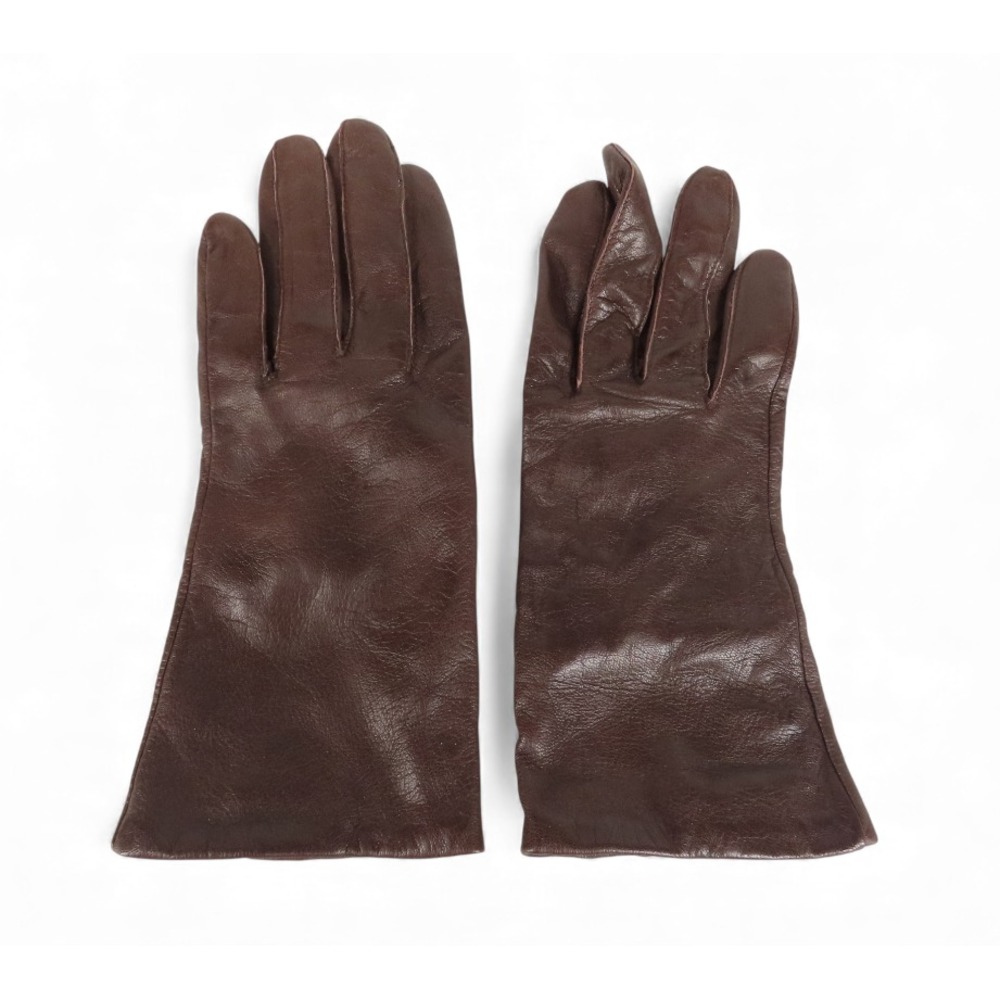 VINTAGE Fownes Gloves SOFT BROWN KIDSKIN LEATHER Soft Fuzzy Knit Liner LADIES 8